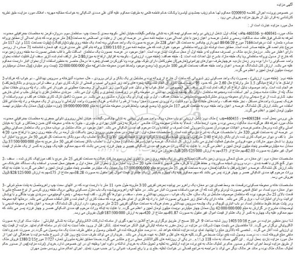 مزایده دو واحد مسکونی نیمه کاره