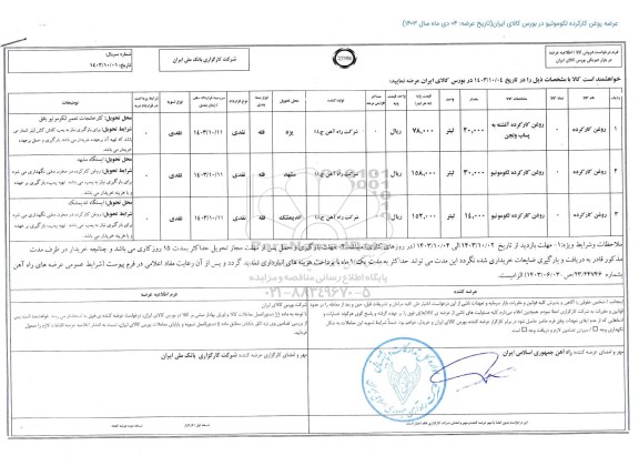 استعلام روغن کارکرده لکوموتیو