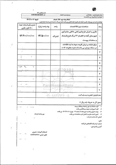 استعلام دائری و اجرای طرح فیبرکشی داخلی مشترکین شهرستان آباده 