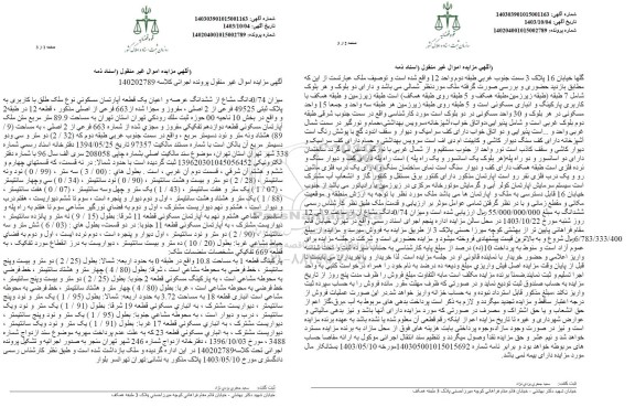 مزایده یک قطعه آپارتمان مسکونی 