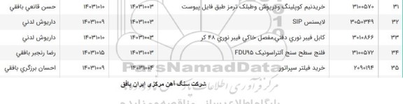 استعلام خرید فیلتر سپراتور 