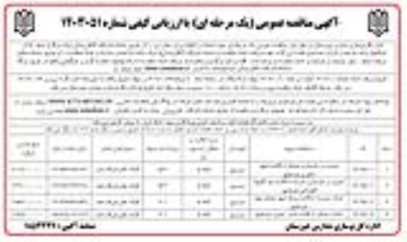 مناقصه تخریب و بازسازی دبستان 6 کلاسه شهید مطیری..