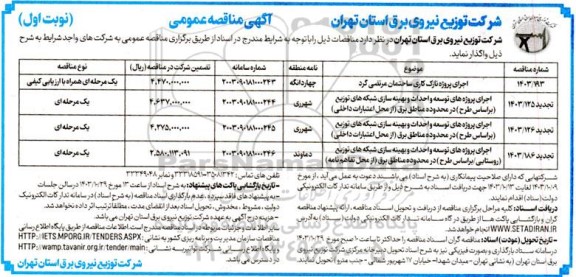 مناقصه اجرای پروژه نازک کاری ساختمان مرتضی گرد و ... 