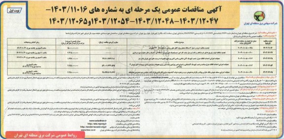 مناقصه خرید و حمل 6 دستگاه مفصل ویژه کابل های روغنی با سطح ولتاژ 230 کیلوولت...
