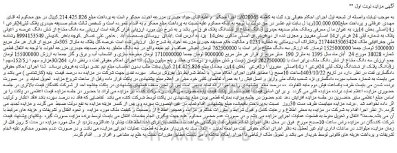 مزایده پلاک ثبتی24فرعی ا ز14اصلی بخش 14یزد