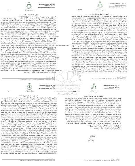 مزایده میزان 42 سهم مشاع از 120 سهم 1.2 دنگ مشاع از ششدانگ قطعه زمین