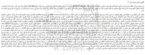 مزایده پلاک ثبتی 55فرعی ا ز18اصلی بخش 14یزد