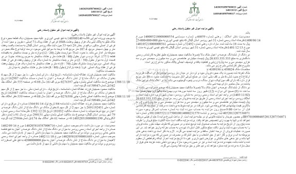 مزایده فروش یک قطعه حجره