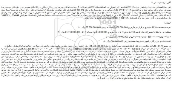 مزایده پلاک ثبتی 10 فرعی از 1465 اصلی بخش دوازده یزد