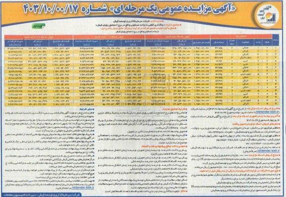 مزایده عمومی واگذاری قطعی 18 واحد مسکونی