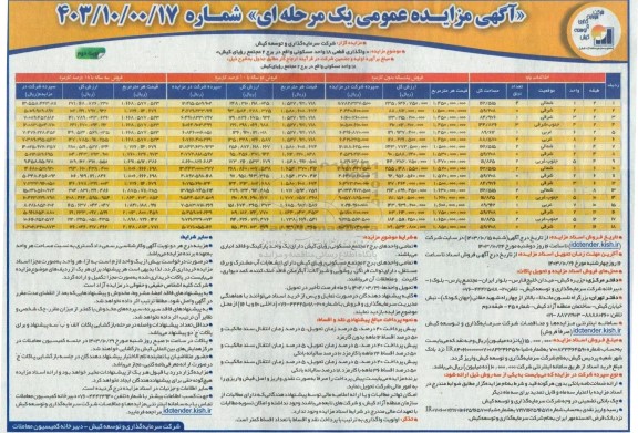 مزایده عمومی واگذاری قطعی 18 واحد مسکونی - نوبت دوم