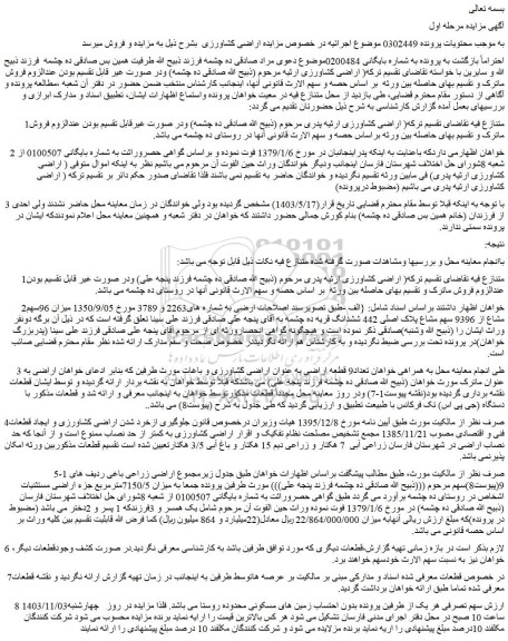 مزایده اراضی کشاورزی
