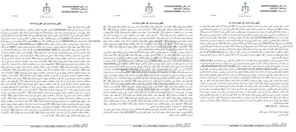 مزایده مقدار چهارصد و سی سهم مشاع از شش هزار سهم یک قطعه باغ