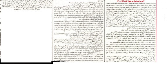مزایده فروش ششدانگ مغازه پلاک 5810 فرعی مفروز و مجزی شده
