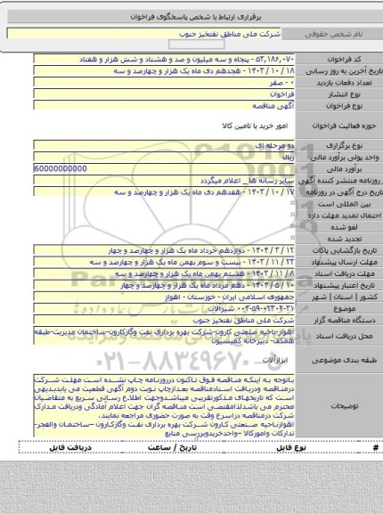 مناقصه, ۰۰۴-۵۹-۰۲۳۰۲-۳۱ شیرآلات