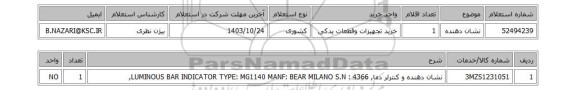 استعلام نشان دهنده