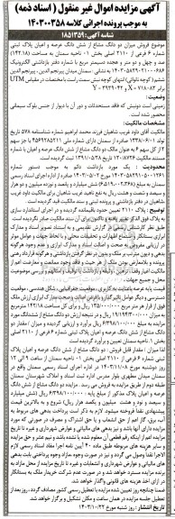 مز ایده دو دانگ مشاع از ششدانگ عرصه و اعیان پلاک ثبتی شماره 6 فرعی از 2110 اصلی