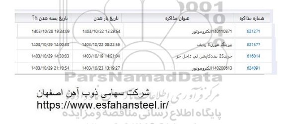 استعلام 140110871 الکتروموتور  ........