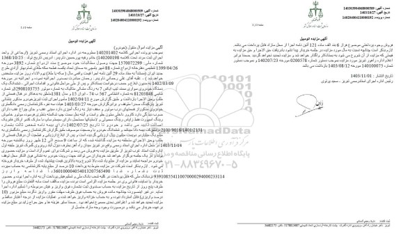 مزایده یک دستگاه خودروی سواری سمند تیپ ایکس 7 به رنگ مشکی متالیک