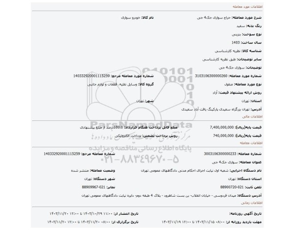 مزایده، سواری جک4 جی
