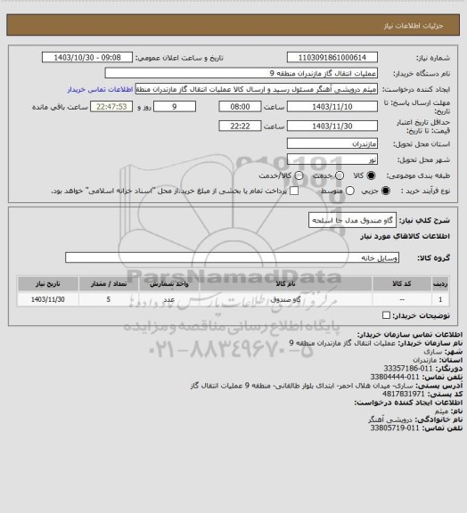 استعلام گاو صندوق مدل جا اسلحه