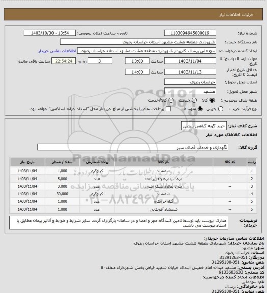 استعلام خرید گونه گیاهی پرچین