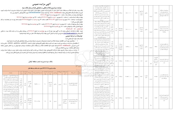 مزایده سراسری املاک ملکی و تملیکی مازاد بر نیاز