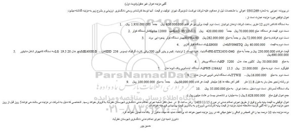 مزایده سه دستگاه کانکس اداری 12 متری و...