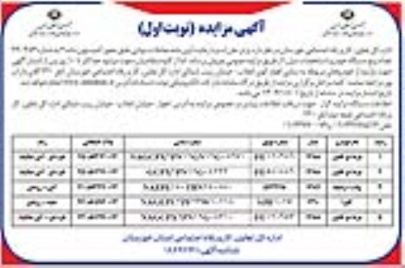 مزایده فروش پنج دستگاه خودرو