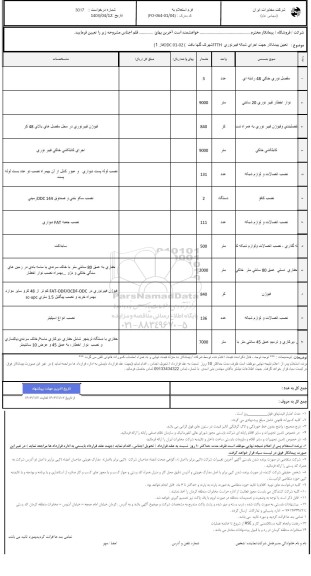 استعلام تعیین پیمانکار جهت اجرای شبکه فیبر نوری FTTH شهرک گلها بافت ...