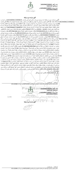 مزایده ششدانگ یک ملک به پلاک ثبتی 206 فرعی