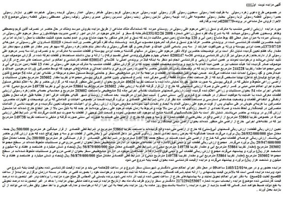 مزایده ششدانگ ملک مشاعی