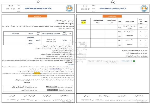 استعلام  استرند مسی و عایق 