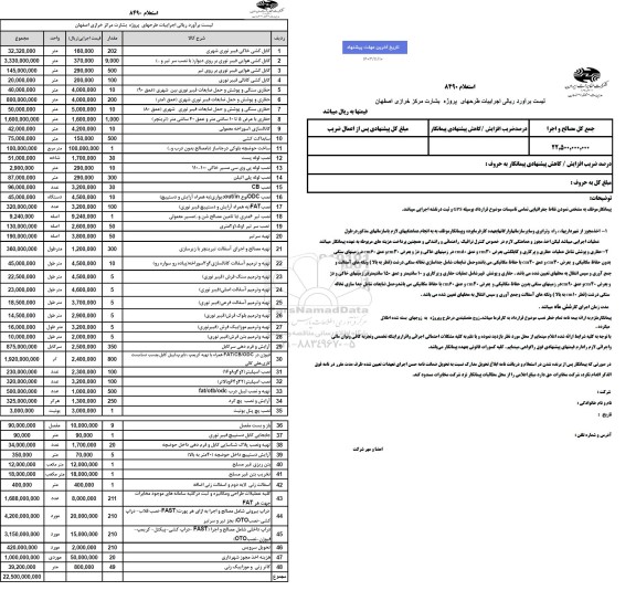 استعلام استعلام طرح های پروژه بشارت مرکز خرازی ...