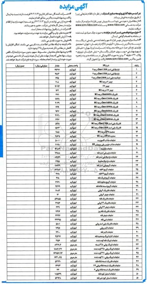 مزایده فروش اقلام ضایعاتی، نخ دولا پلی استر Den 1300 درجه 2...