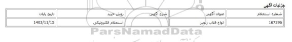 استعلام الکترونیکی، انواع قلاب زنجیر