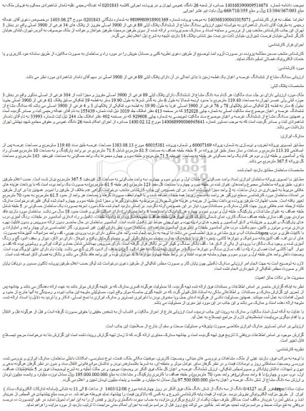 مزایده سدانگ مشاع از ششدانگ پلاک ثبتی 89 فرعی از 3900 اصلی مفروز از پلاک های 34 فرعی از 3900 اصلی
