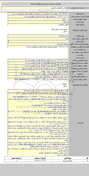 مناقصه, خرید ۵ دستگاه تویوتا هایلوکس دوکابین امدادی چهارسیلندر (۲۰۲۵)