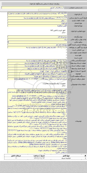 مناقصه, خرید و تحویل ۹ دستگاه دیزل ژنراتور LV  کوپله و کانوپی فابریک