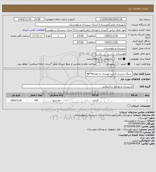 استعلام سنگ شیاردار گرانیت نهبندان به ابعاد40*40