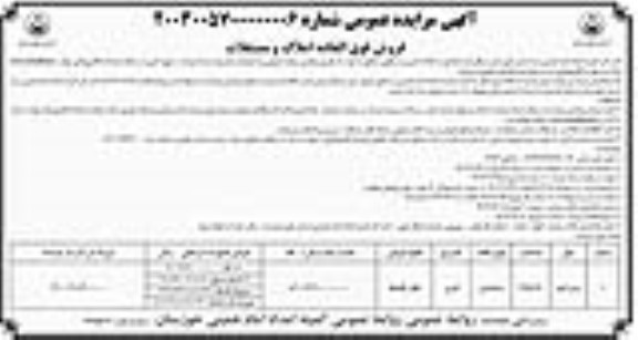 مزایده فروش املاک و مستغلات