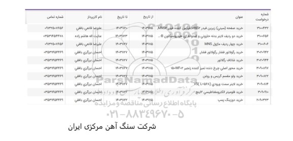 استعلام خرید لاینر سمت ورودی (568=)VS ...