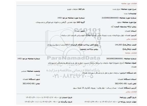 مزایده، چدن