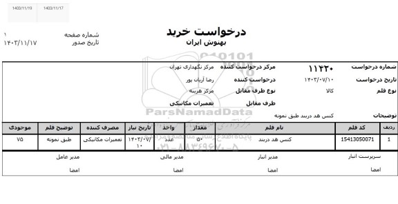 استعلام کنس هد دربند