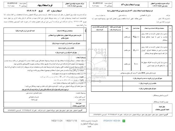 استعلام انجام داربست بندی نیروگاه