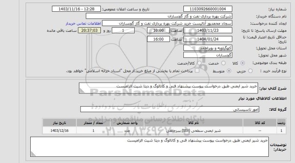 استعلام خرید شیر ایمنی