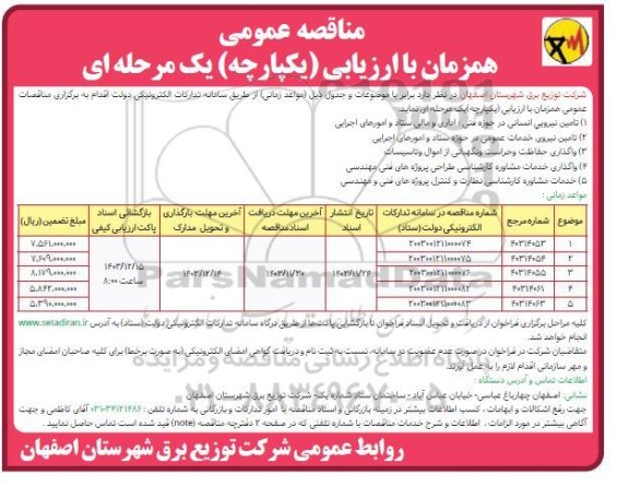 مناقصه تامین نیروی انسانی در حوزه فنی، اداری و مالی ستاد و امورهای اجرایی و...