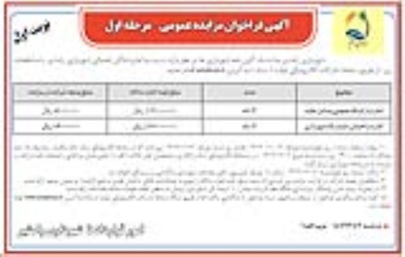 مزایده اجاره پارکینگ عمومی وسایل نقلیه...