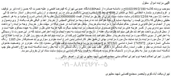 مزایده خودرو سواری پراید صندوقدار مدل 1385  رنگ مشکی