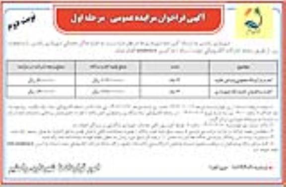 مزایده اجاره پارکینگ عمومی وسایل نقلیه...- نوبت دوم
